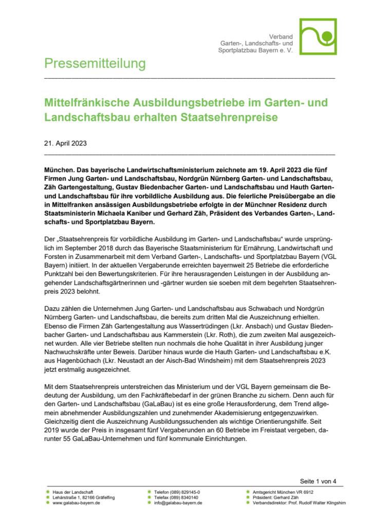 Staatsehrenpreis 2023